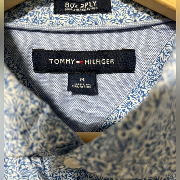 Tommy Hilfiger Men’s Button-Down Shirt – Blue Floral Print, Size Medium - Picture 12 of 12